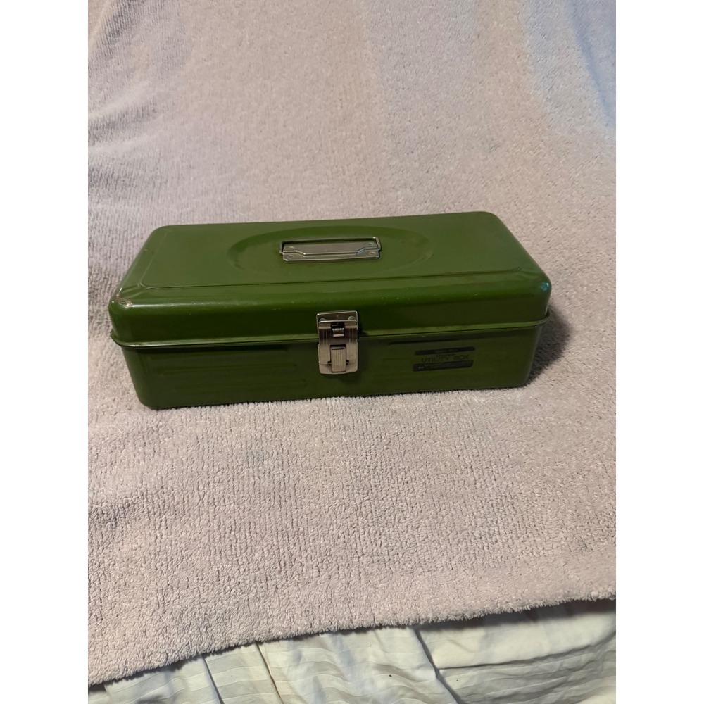 Vintage Union Utility Box Model 4013 Green Metal Tool Storage Case Made in USA
